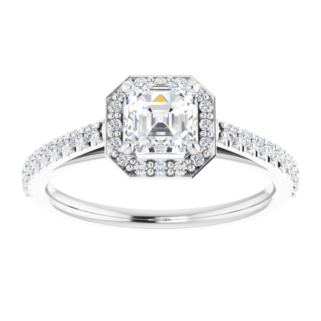Bague Mariage Halo Or Blanc 14 Karats