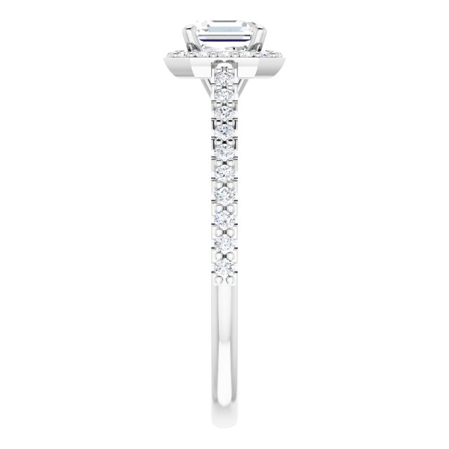 Bague Mariage Halo Or Blanc 14 Karats