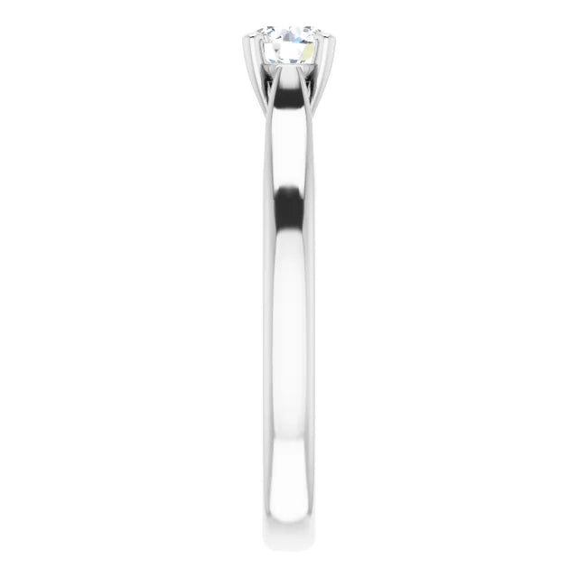 Bague d'engagement solitaire quatre griffes en or blanc 14k avec diamant naturel 0,30 ct