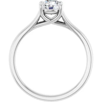 Bague d'engagement solitaire quatre griffes en or blanc 14k avec diamant naturel taille coussin 0,60 ct