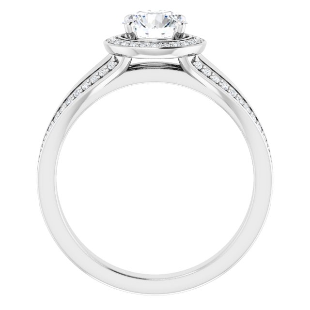 Bague De Fiançailles Diamant Halo Or Blanc