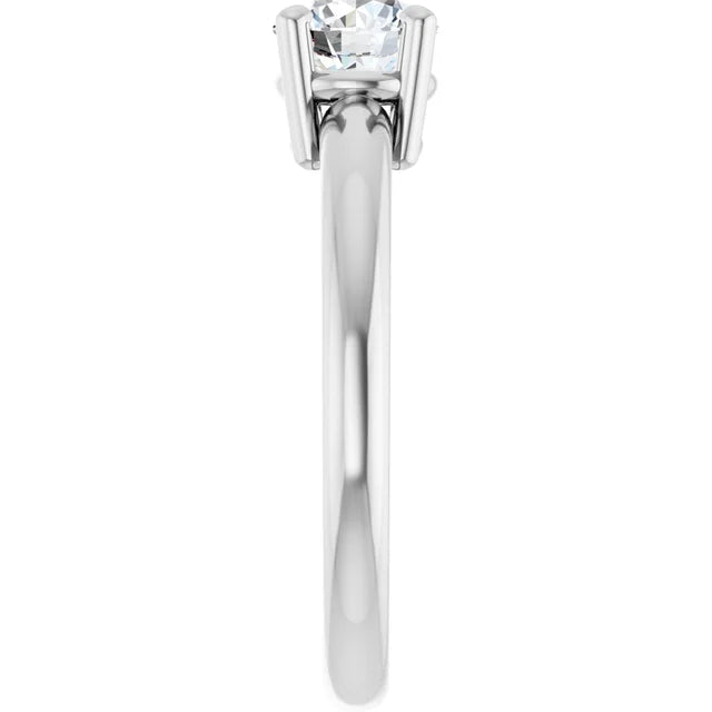 Bague d'engagement solitaire quatre griffes en or blanc 14k avec diamant naturel 0,70 ct