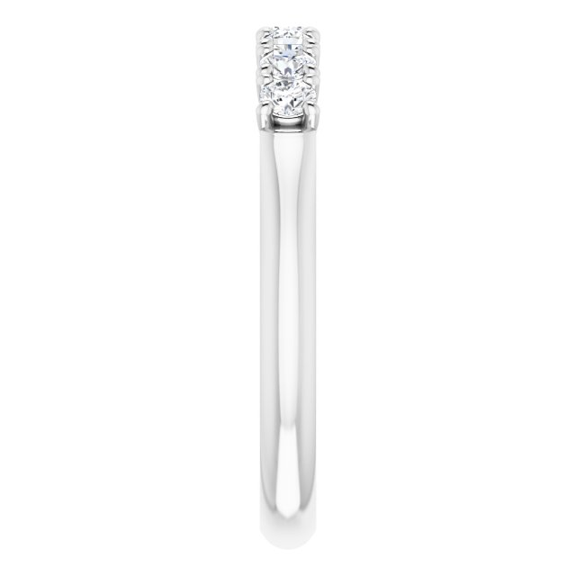 Semi-Eternity Diamond Wedding Band in White Gold on Prongs