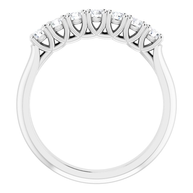 Semi-Eternity Diamond Wedding Band in White Gold on Prongs
