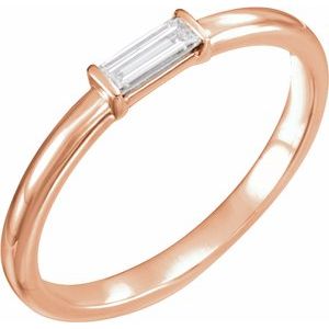 Baguette Diamond Wedding Band, Yellow Gold Eternity on Channel