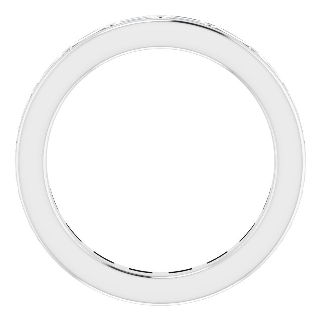 Baguette Diamond Wedding Band, White Gold Eternity on Channel