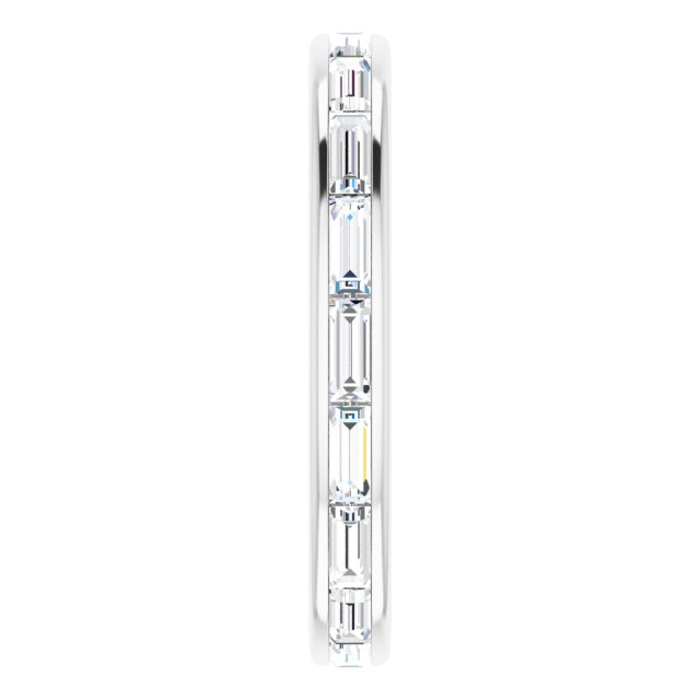 Baguette Diamond Wedding Band, White Gold Eternity on Channel