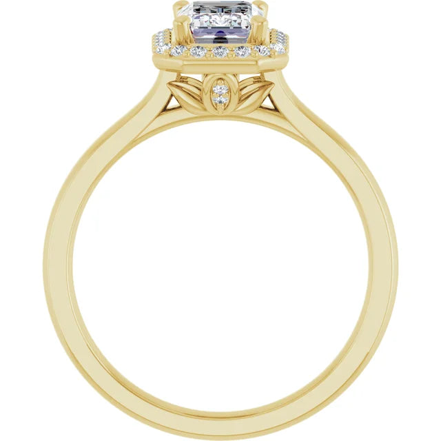 14 Karat White Gold and Diamond Halo Engagement Ring