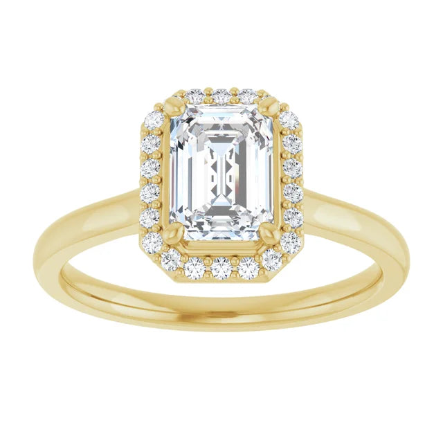 14 Karat White Gold and Diamond Halo Engagement Ring