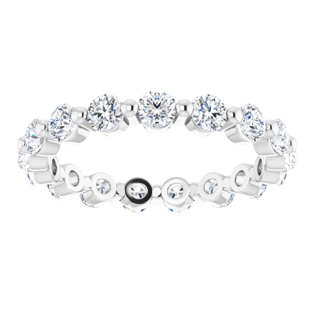 Alliance En Diamants Éternité En Or Blanc Sur Griffes