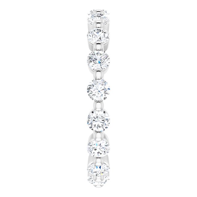 Alliance En Diamants Éternité En Or Blanc Sur Griffes