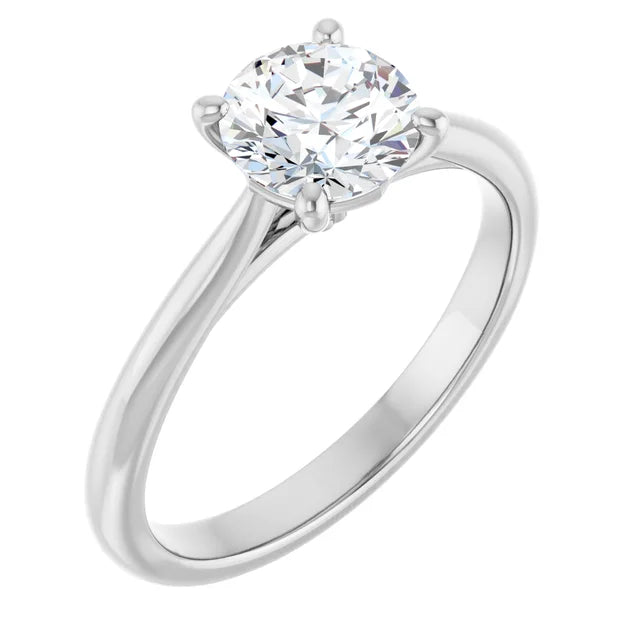 4-Prong White Gold and Diamond Solitaire Engagement Ring