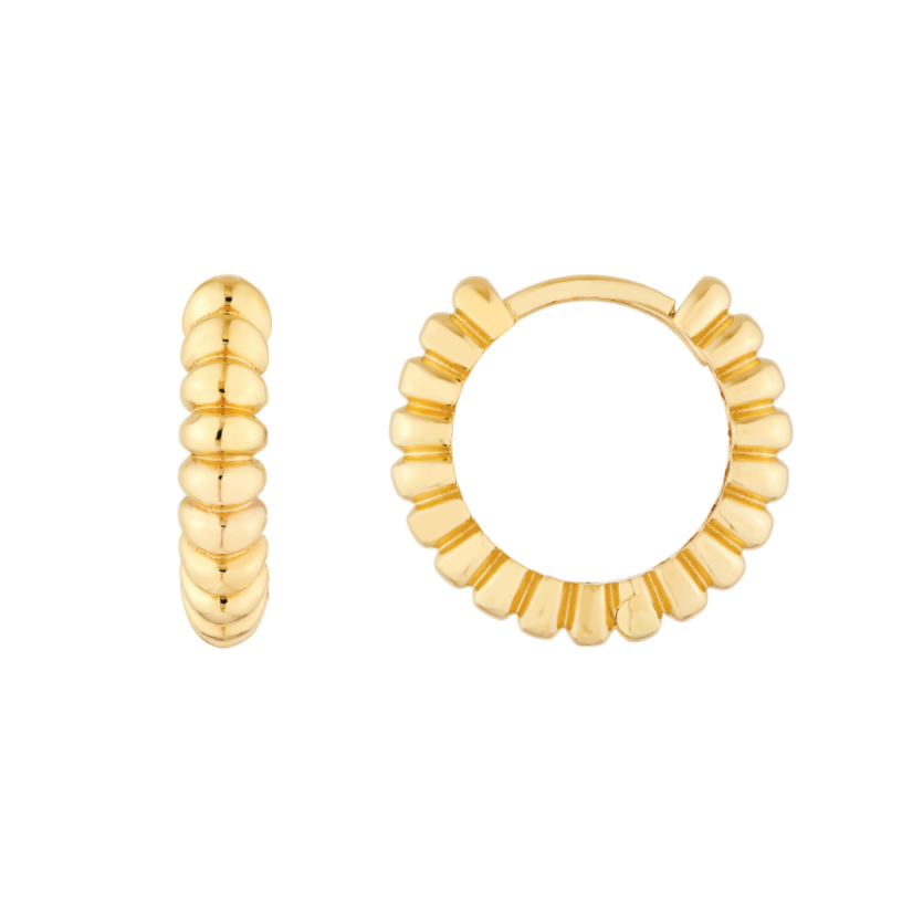 Créoles Huggies segmentées en or jaune 14k