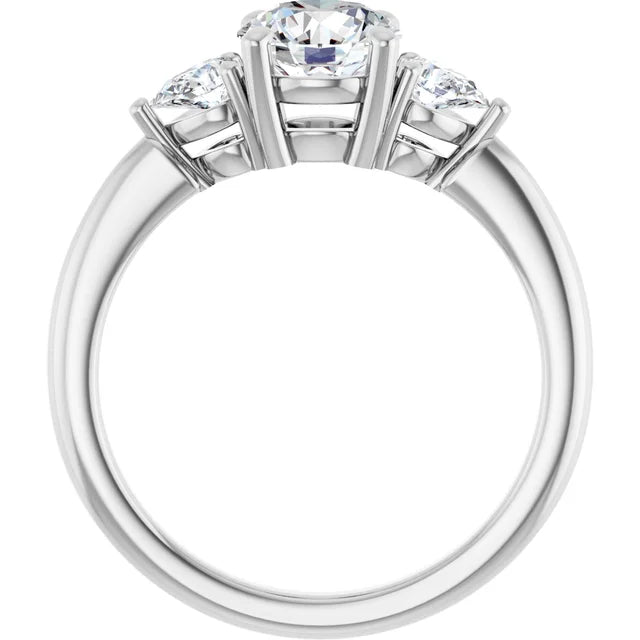 14 Karat White Gold Trinity Engagement Ring