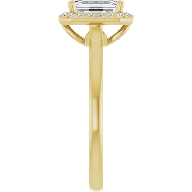 14 Karat White Gold and Diamond Halo Engagement Ring
