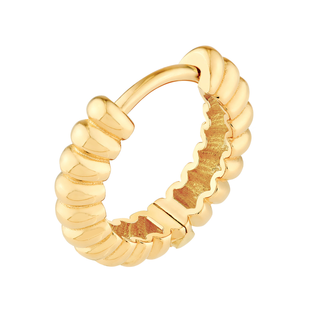 Créoles Huggies segmentées en or jaune 14k