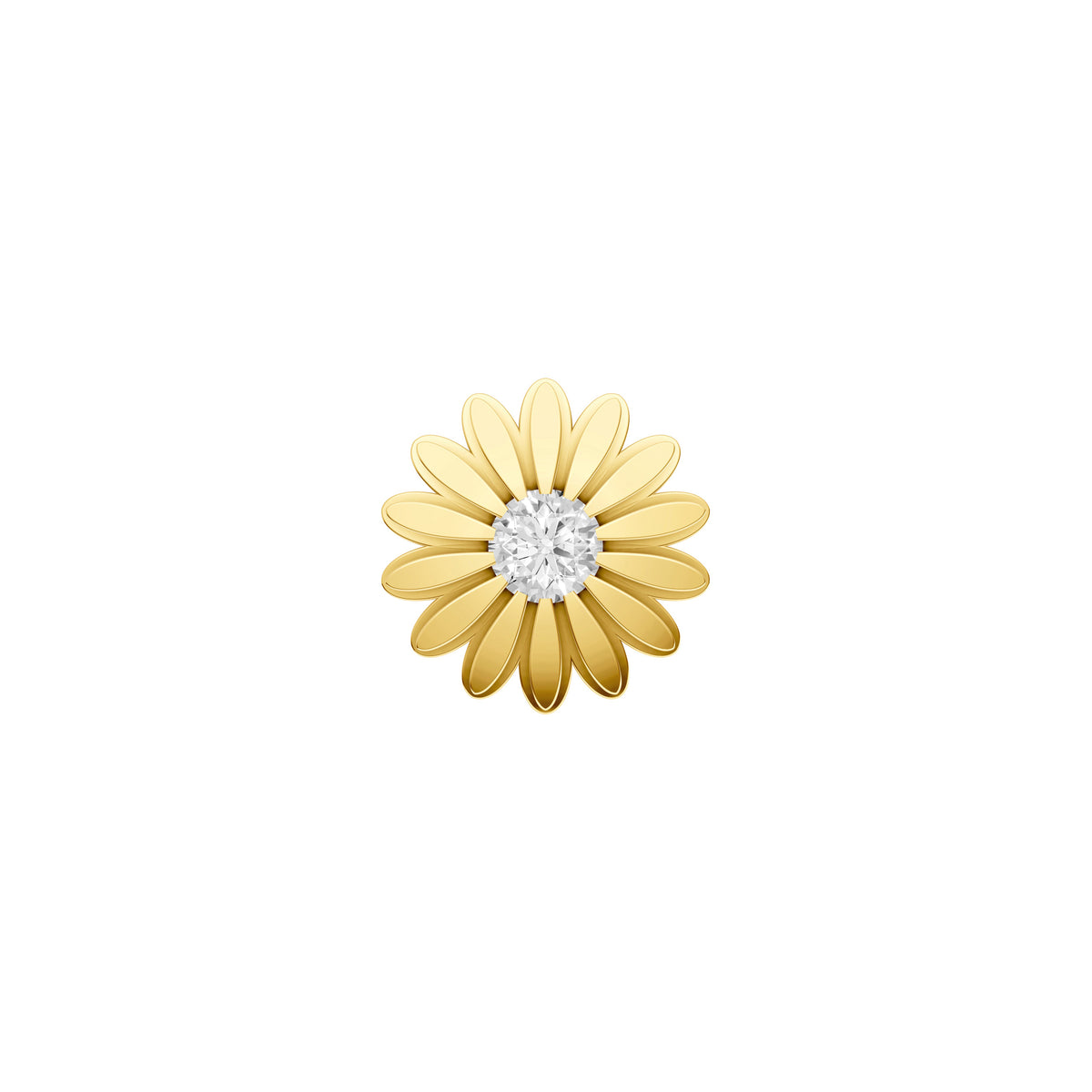 Puces d'oreilles marguerite 6,1 mm en or jaune et diamant naturel