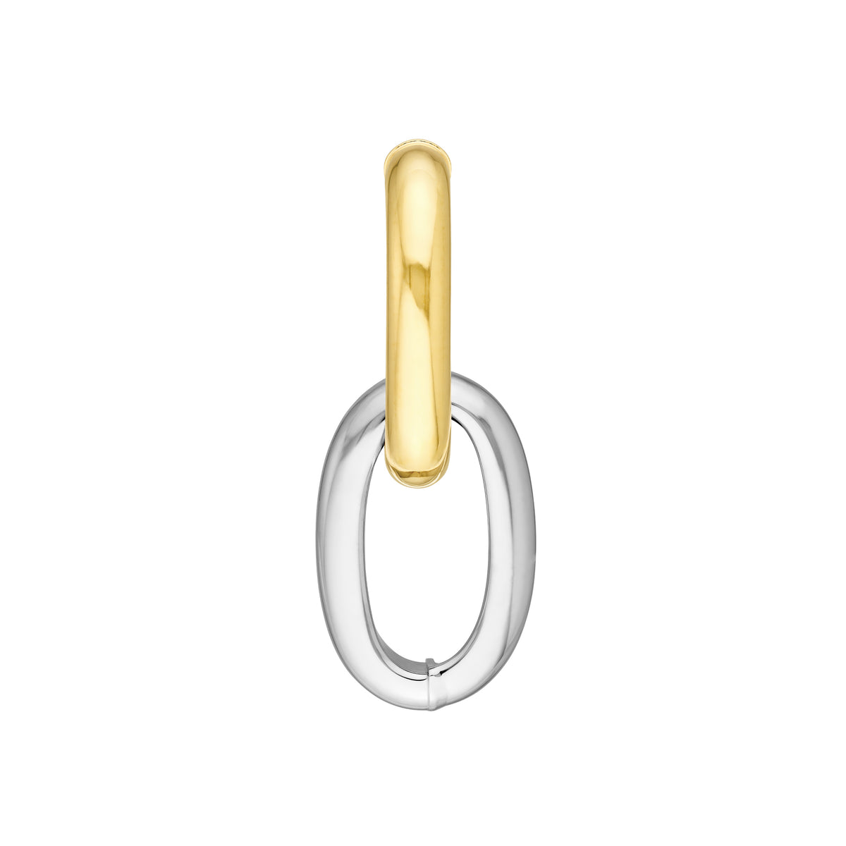 Boucles d'oreilles créoles pendantes ovales bicolores (32 mm)