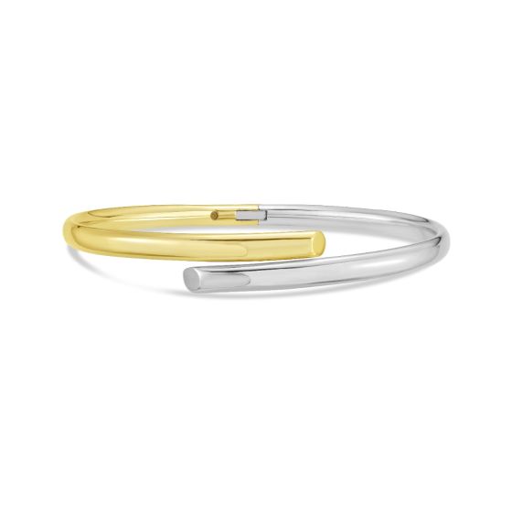 Bracelet de type bangle croisé en or deux tons 14k