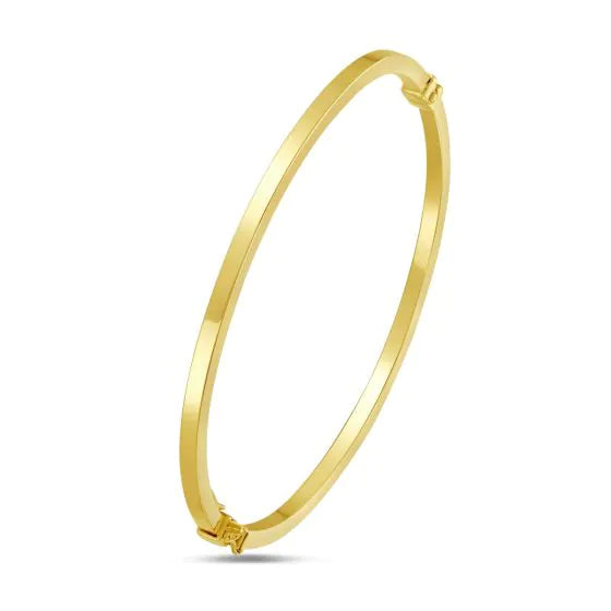 Bracelet de type bangle incurvé en or jaune 14k