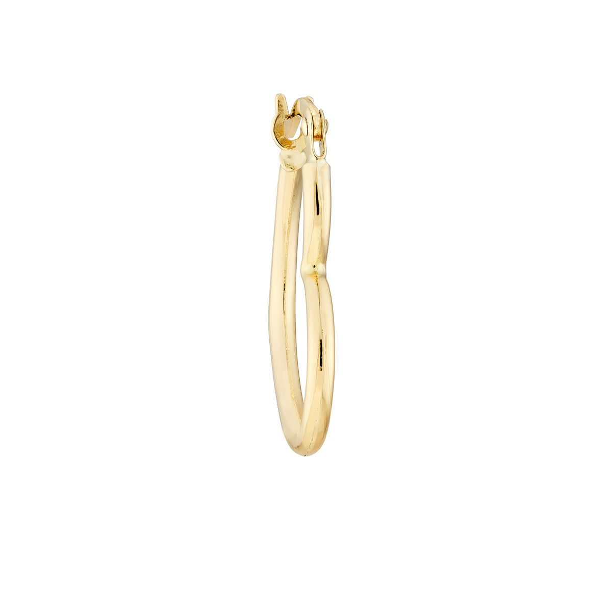 Créoles cœur incliné 19 mm en or jaune 14k