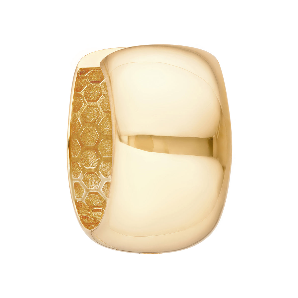 Huggies bouffantes polies 16 mm en or jaune 14k