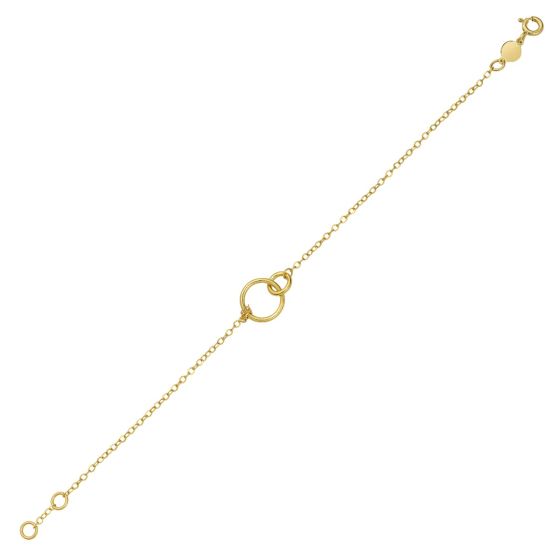 Bracelet chaîne en or jaune 14k avec cercles entrelacés