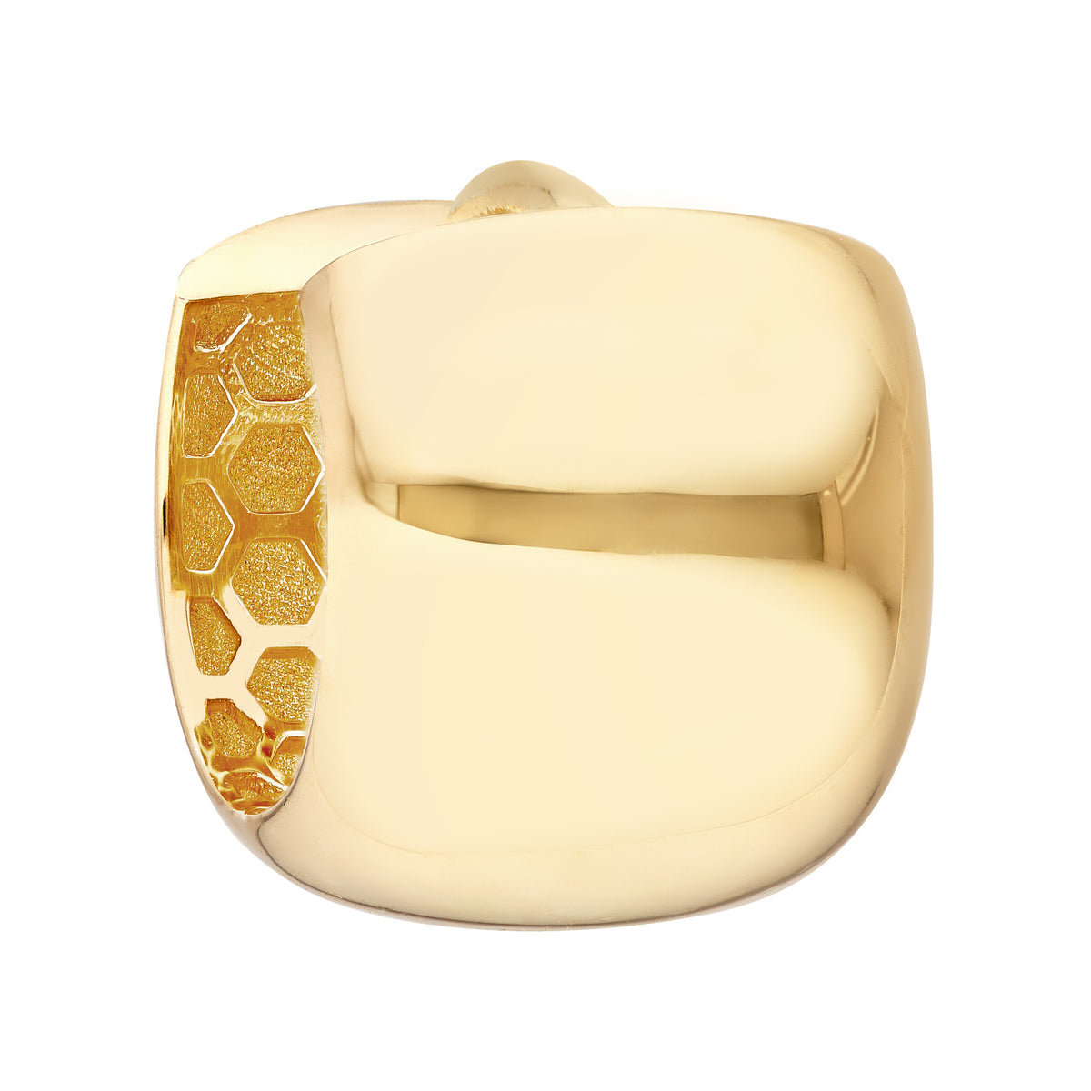 Créoles bouffantes polies 12 mm en or jaune 14k