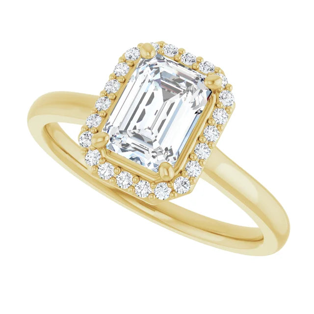 14 Karat White Gold and Diamond Halo Engagement Ring