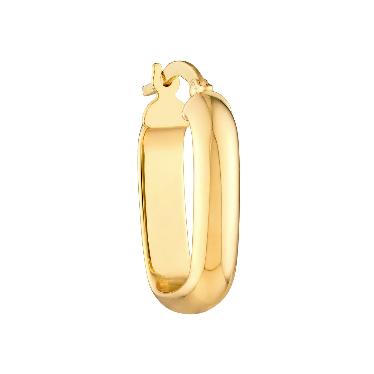 Créoles carrées polies en or jaune 14k