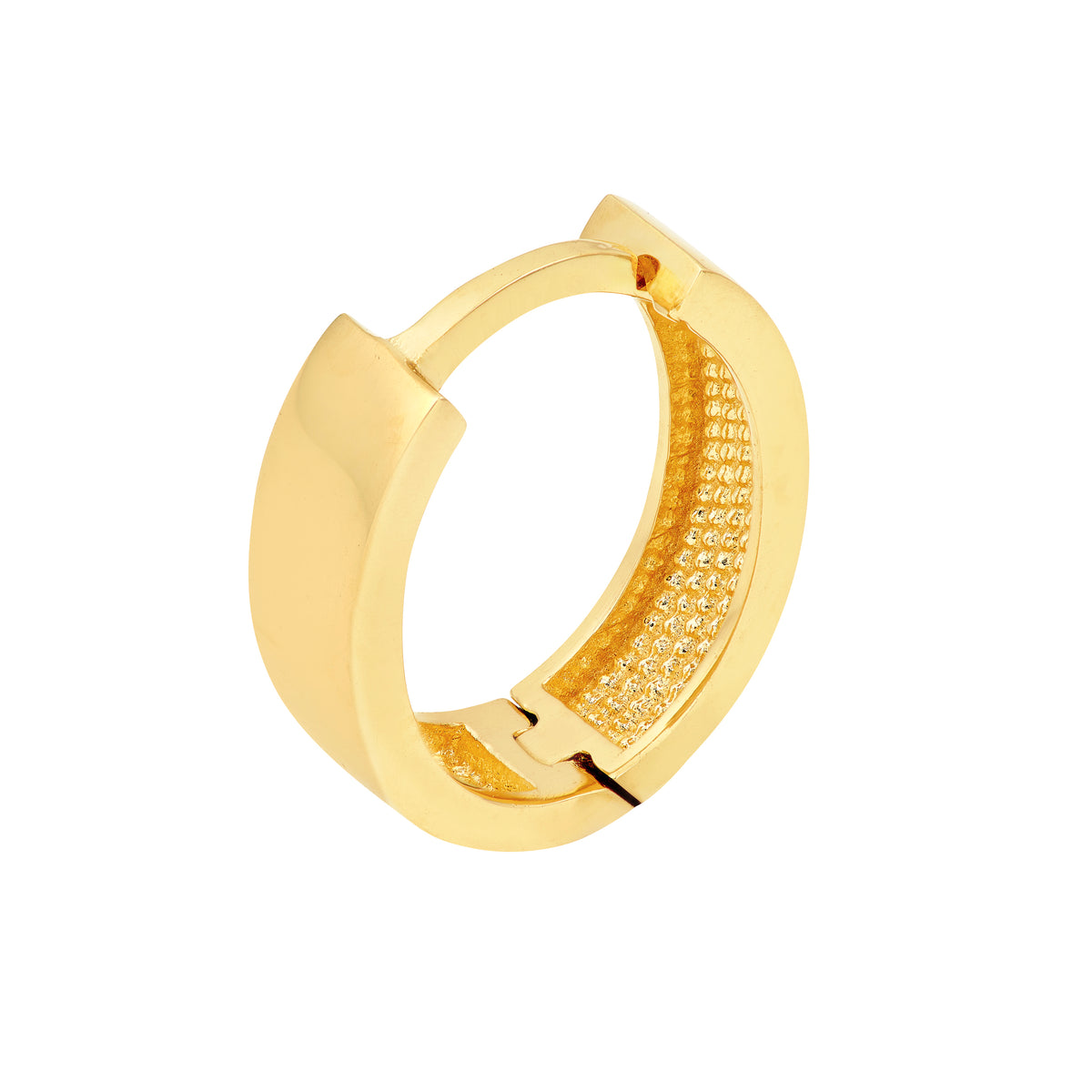 Créoles Huggies larges à profil ovale en or jaune 14k