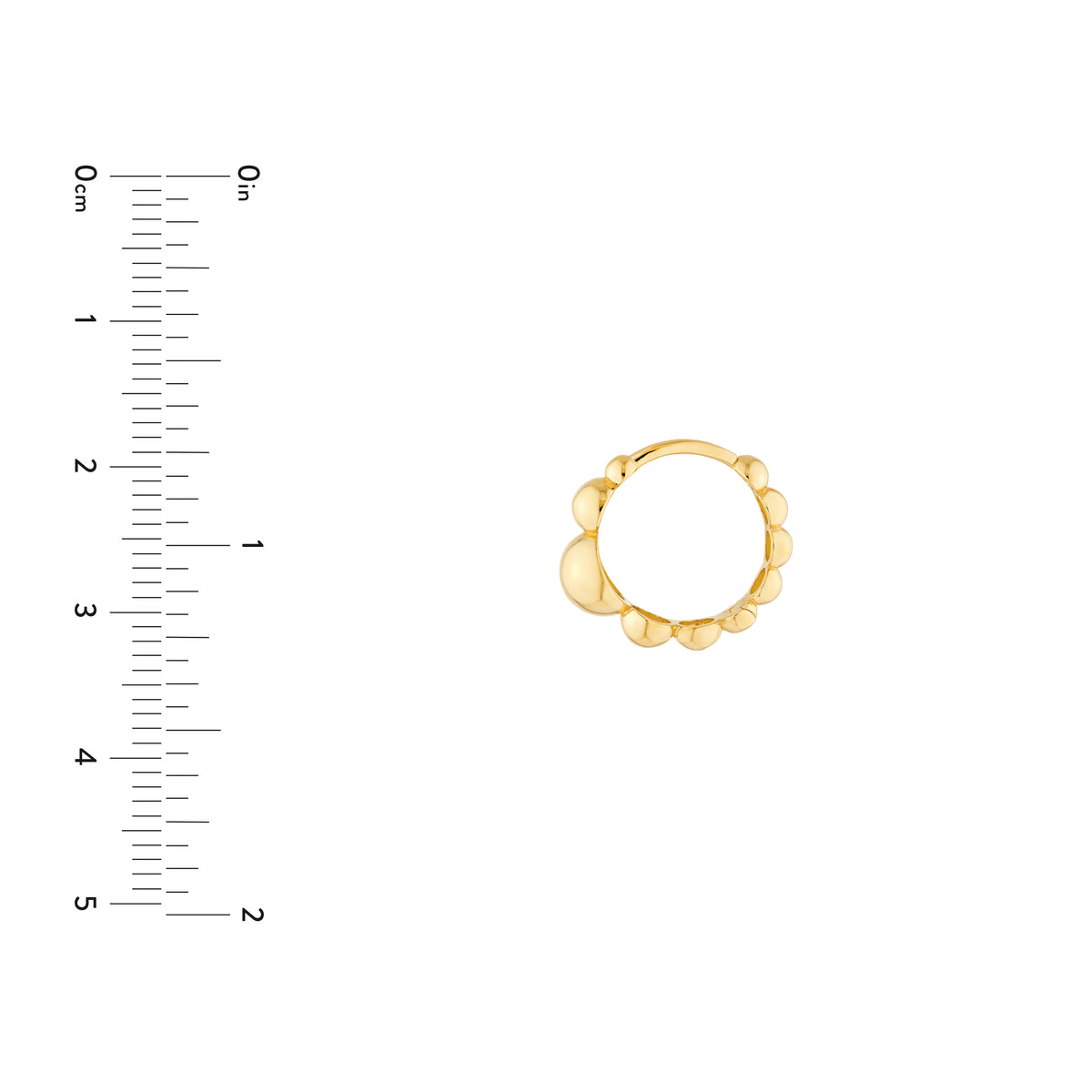 Créoles Huggies perlées graduées en or jaune 14k