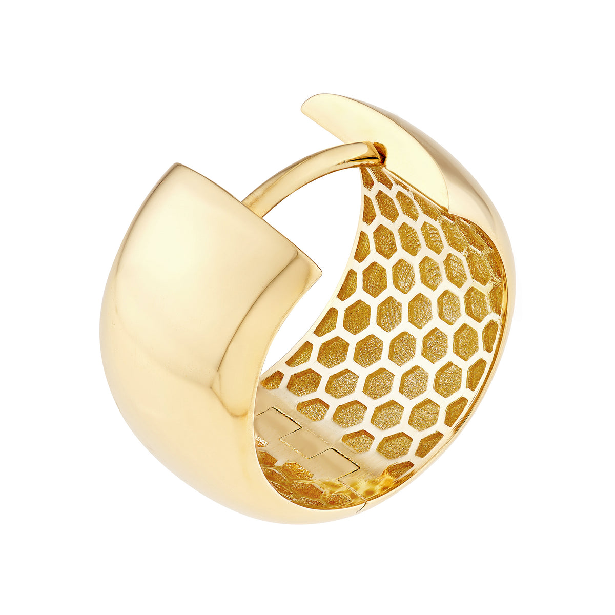 Huggies bouffantes polies 16 mm en or jaune 14k