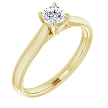 Bague d'engagement solitaire quatre griffes en or blanc 14k avec diamant naturel 0,30 ct