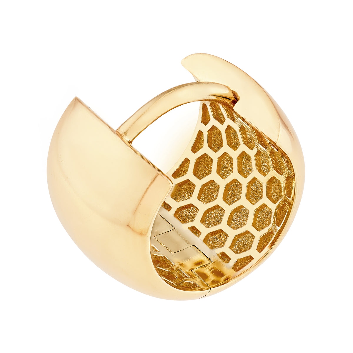 Créoles bouffantes polies 12 mm en or jaune 14k