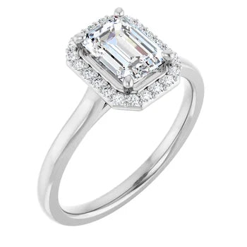 14 Karat White Gold and Diamond Halo Engagement Ring