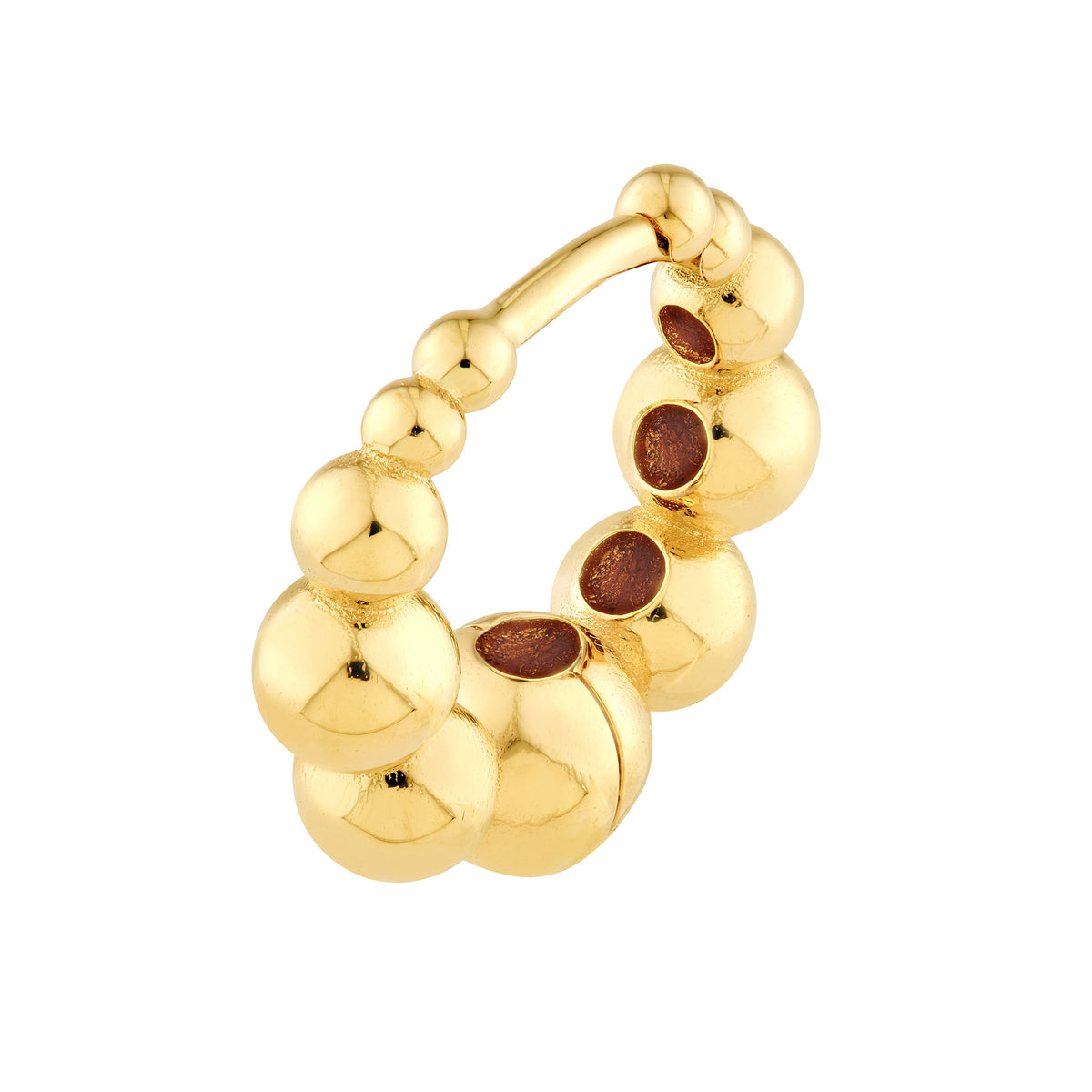 Créoles Huggies sphères graduées en or jaune 14k