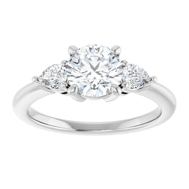 14 Karat White Gold Trinity Engagement Ring