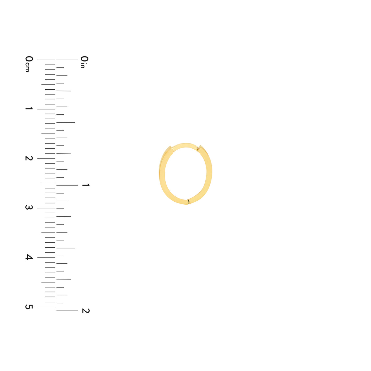 Créoles Huggies larges à profil ovale en or jaune 14k