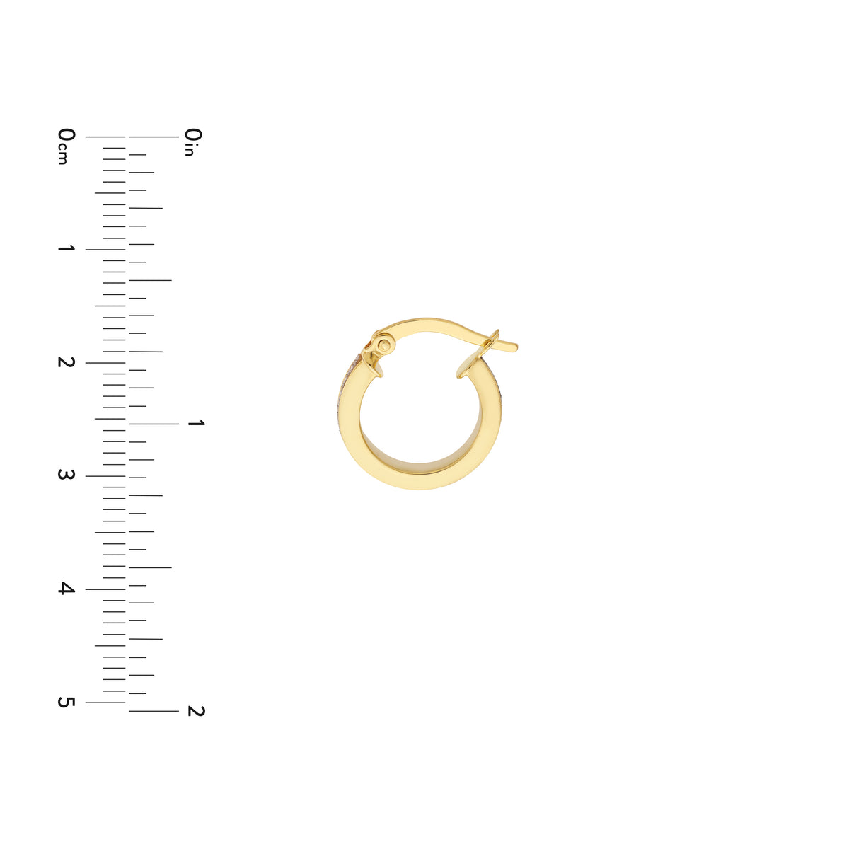 Créoles scintillements diamantés 3 x 10 mm en or jaune 10k