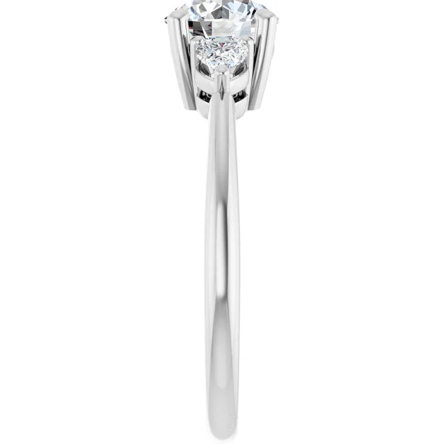 Bague de fiançailles Trilogie en or 14 carats et diamants de laboratoire