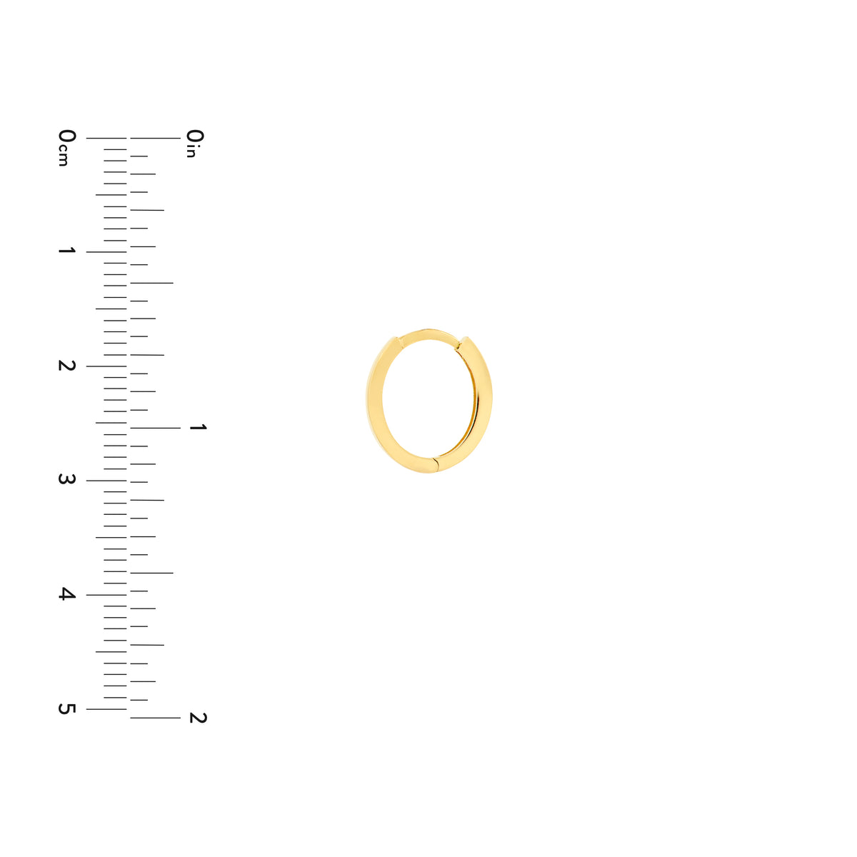 Créoles Huggies ovales lisses 2 mm en or jaune 14k