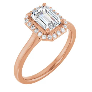 14 Karat White Gold and Diamond Halo Engagement Ring