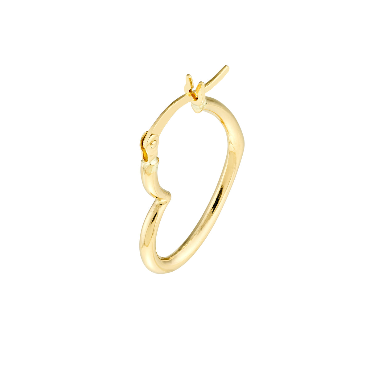 Créoles cœur incliné 19 mm en or jaune 14k