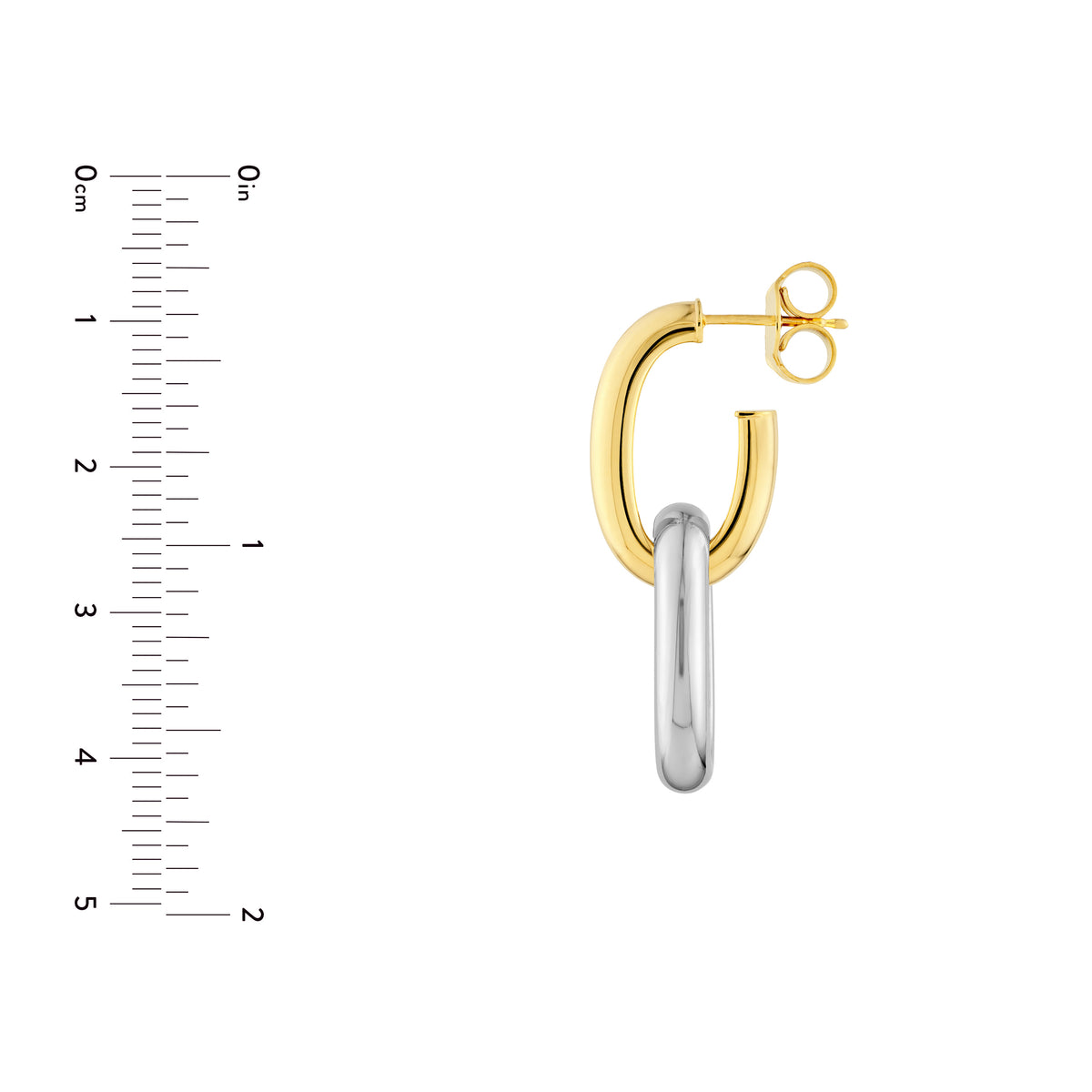 Boucles d'oreilles créoles pendantes ovales bicolores (32 mm)