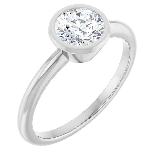 14 Karat White Gold Solitaire Engagement Ring