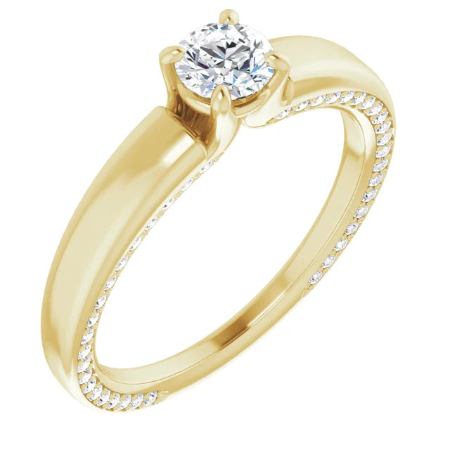 White Gold Diamond Solitaire Engagement Ring with 4 Prongs