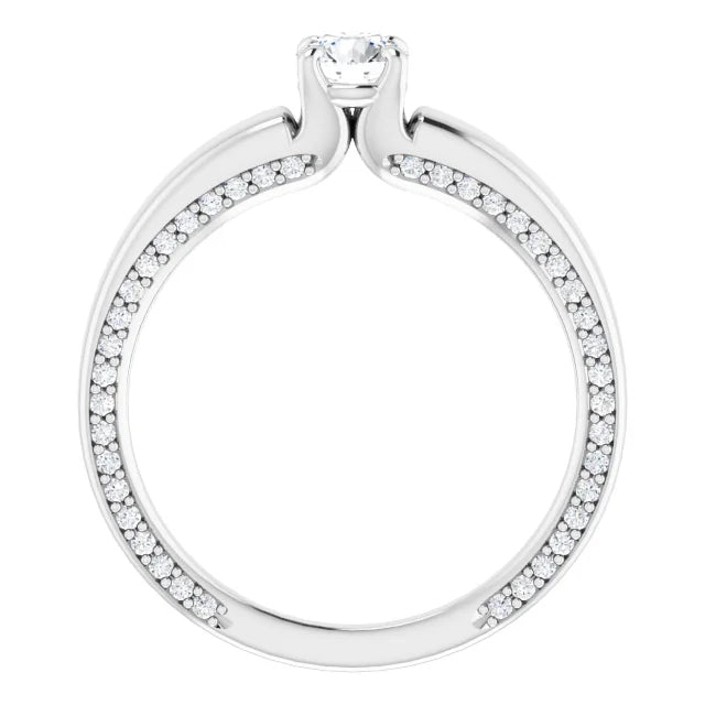 White Gold Diamond Solitaire Engagement Ring with 4 Prongs