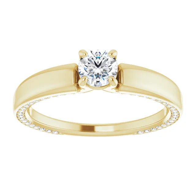 White Gold Diamond Solitaire Engagement Ring with 4 Prongs