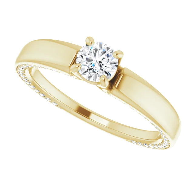White Gold Diamond Solitaire Engagement Ring with 4 Prongs
